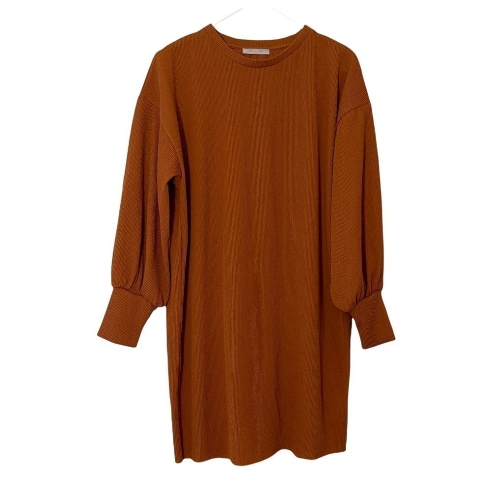 Zara WB collection needle cord rust colored dress woman’s size small